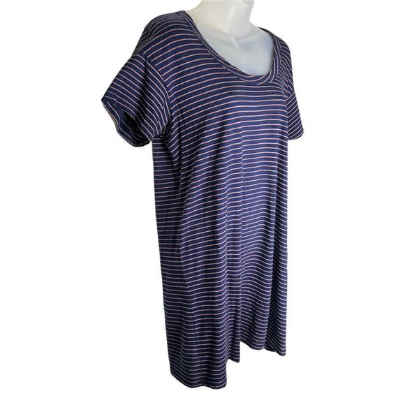Current/Elliott The Slouchy Scoop Neck Dress Navy Sonic Stripe Size 1 NWOT - Picture 5 of 10